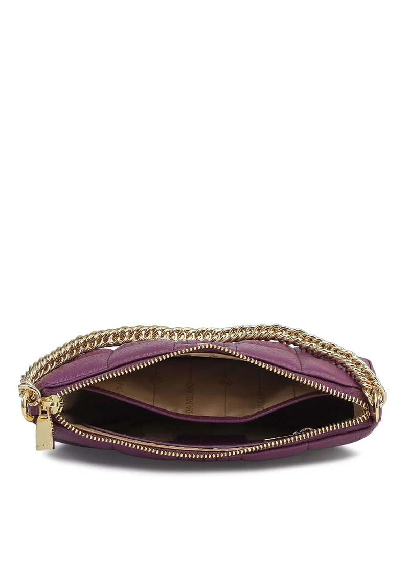 Da Milano  Da Milano Genuine Leather Purple Sling Bag for Women | Best Price UAE