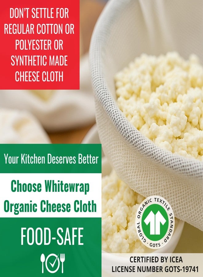 Whitewrap Cheesecloth | Nut Milk Bag, Reusable Straining | Cotton Unbleached Butter Muslin cloth for Cooking, Yogurt, Juicing| Cheese Cloth for Crafts (Grade 50 Pack of 1) - Image 3