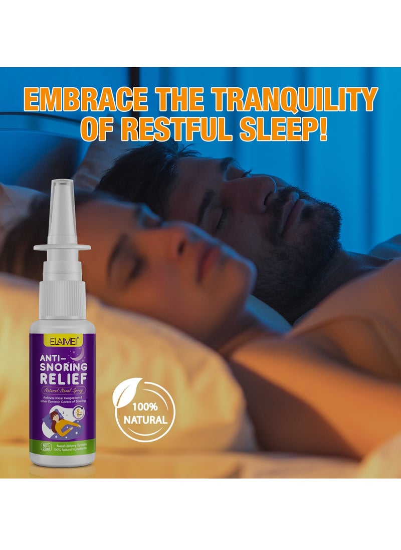 Elaimei - Anti Snoring Nose Spray, Anti Snoring Device, Natural Stop Snoring Spray, Nasal Spray for Intake Breathing, Effective Snoring Relief, Improves Breathing, No Pain Anti Snoring Solution, 30 ml - Image 1