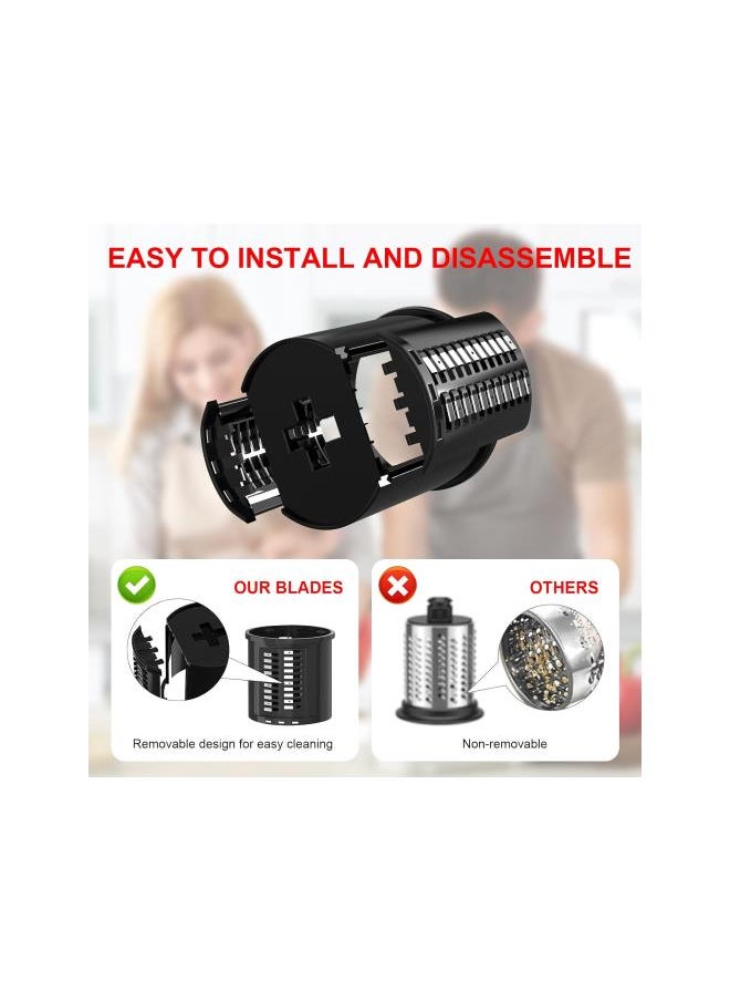Slicer Shredder Attachment for KitchenAid Stand Mixer, Cheese Grater Attachment, Salad Maker Accessories Vegetable Chopper Slicer with 5 Replacement Blades