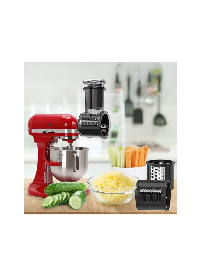 Slicer Shredder Attachment for KitchenAid Stand Mixer, Cheese Grater Attachment, Salad Maker Accessories Vegetable Chopper Slicer with 5 Replacement Blades