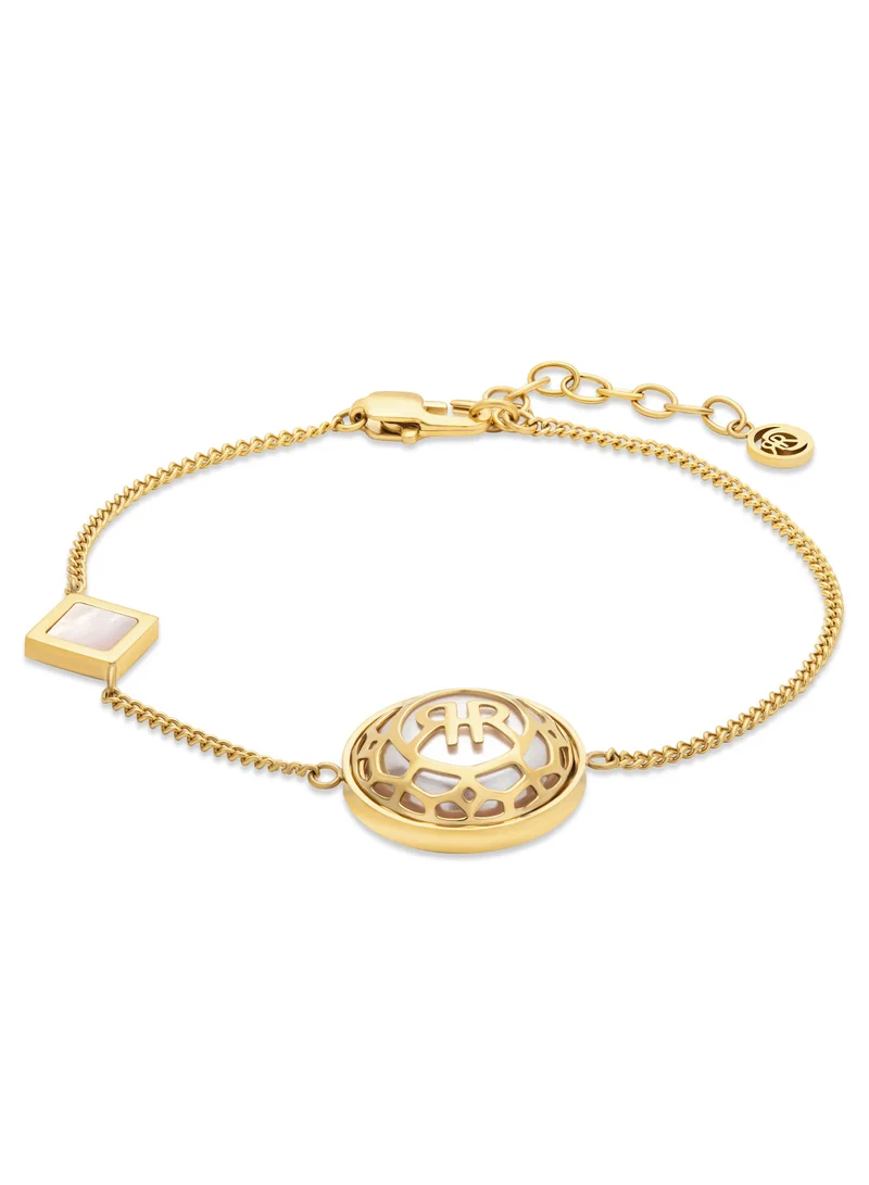Gold Mother of Pearl Chain Bracelet for Women
