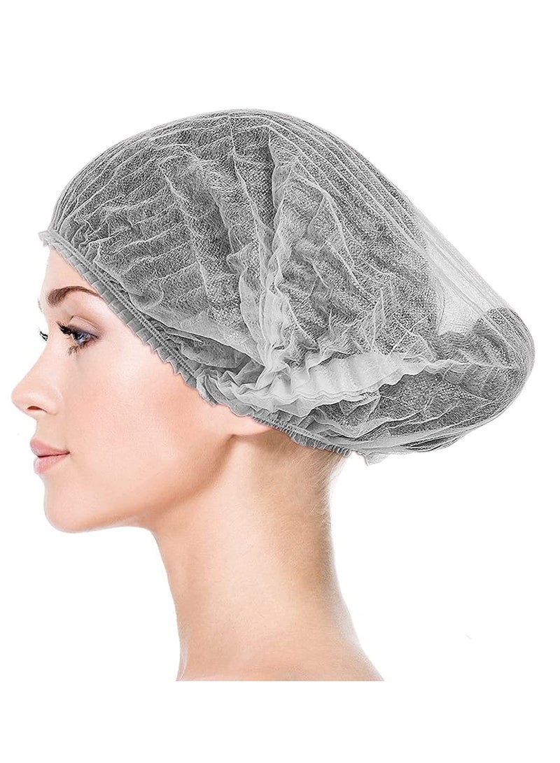 SAQOWARE 100 Peice Disposable Hair Net/Mob Caps/Hair Caps-White with elastic stretch band Polypropylene Hats - Image 3