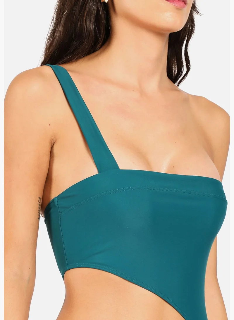 Haute Sauce One Shoulder Cut Out One Piece Swimsuit