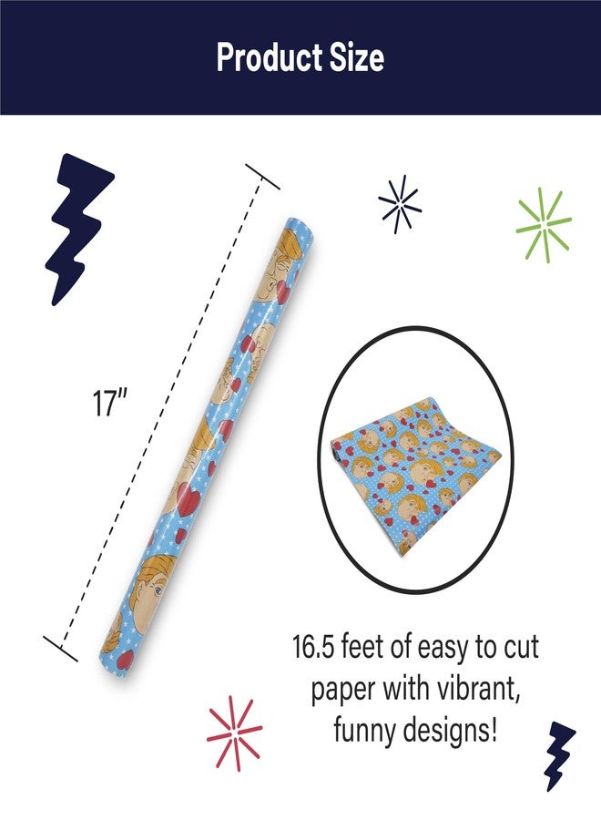 GOOFBALLS Hilarious Wrapping Paper Roll – Funny Gift Wrap for Birthdays, Holidays, White Elephant, Gag Gifts - Trump Kisses - Image 2