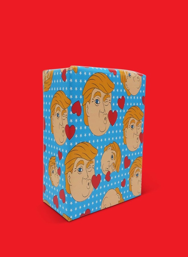 GOOFBALLS Hilarious Wrapping Paper Roll – Funny Gift Wrap for Birthdays, Holidays, White Elephant, Gag Gifts - Trump Kisses - Image 3
