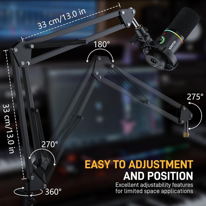 Maono AU-B01 Microphone Stand with Suspension Boom Scissor Arm - Image 2