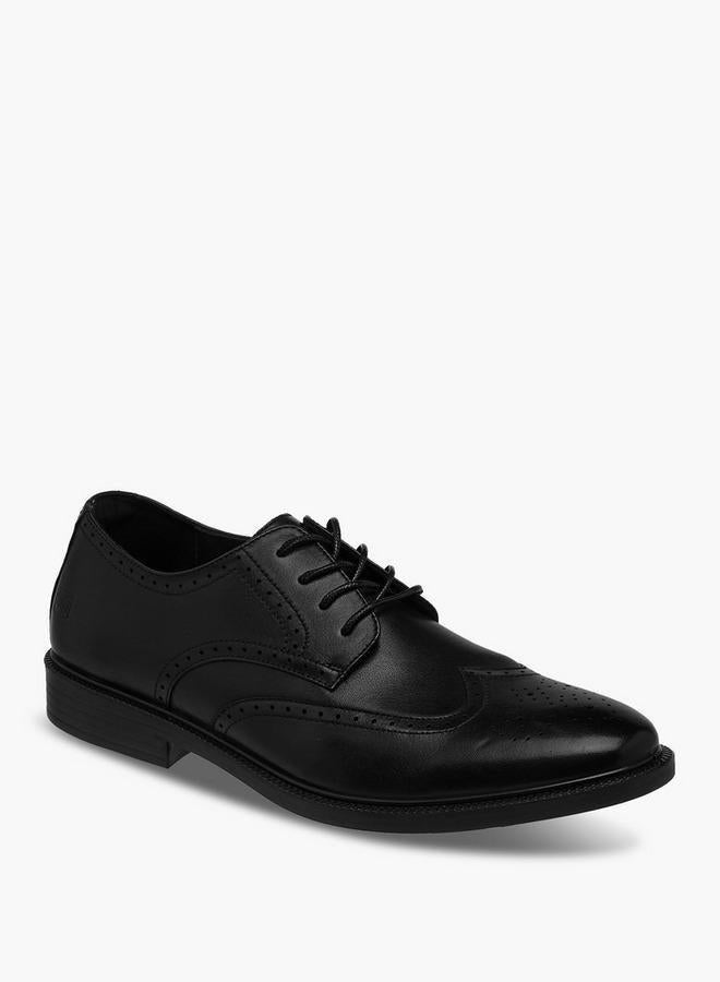 DUCHINI Men's Panelled Lace-Up Derby Shoes - Image 1