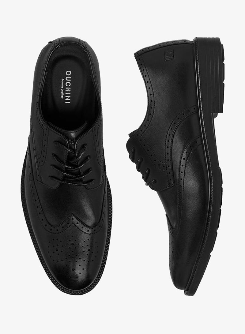 DUCHINI Men's Panelled Lace-Up Derby Shoes - Image 3