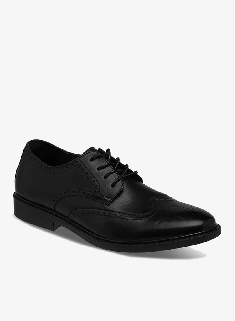 DUCHINI Men's Panelled Lace-Up Derby Shoes - Image 1
