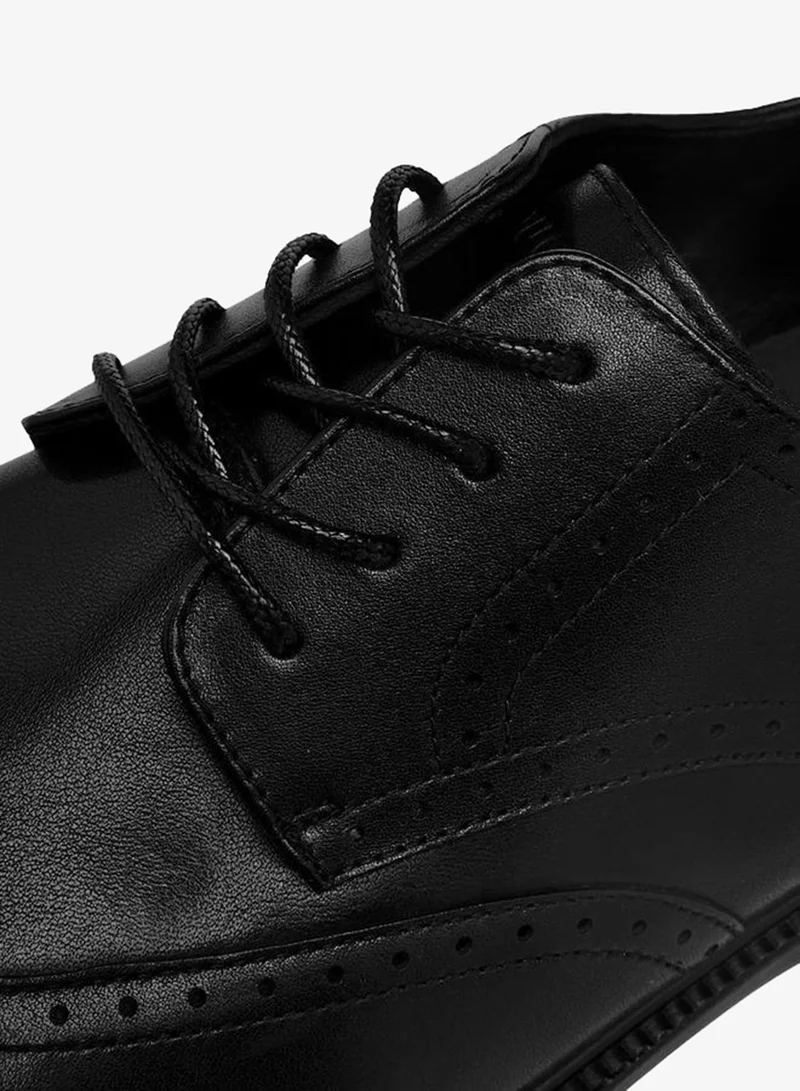 Duchini BLACK Men's Panelled Lace-Up Derby Shoes for Men | Best Price UAE