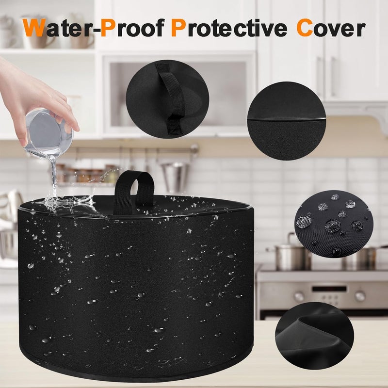 NUENSS-ROR 8 Quart Dust Cover for Pressure Cooker Heavy Duty Waterproof Dustproof Slow Pot Lid with Handle Pressure Cooker Protective Cover for Ninja OL701 Foodi 14 in 1 SMART XL 8 Qt (16.5 × 14.2 cm) - Image 4