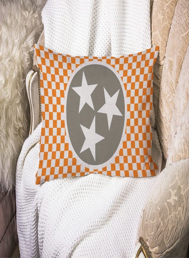 Smooffly Tennessee Flag Pillow Cover, Tennessee Orange Grey Star Flag Cotton Linen Throw Lumbar Waist Pillow Case Cushion Cover Home Office Decorative Rectangle 12 X 20 Inches - Image 2