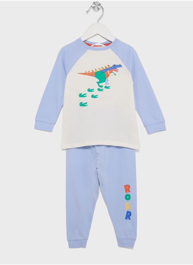 Marks & Spencer Kids 2 Pack Printed Pyjama Set - Image 2