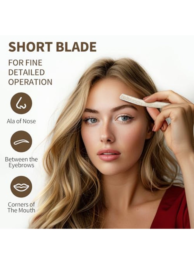derloyo 6Pack Eyebrow Razor for Women Dermaplane Facial Razor for Face Hair Trimmer Face Razor for Body Use Multipurpose Facial Hair Removal Disposable Blades Eyebrow Tool - Image 3