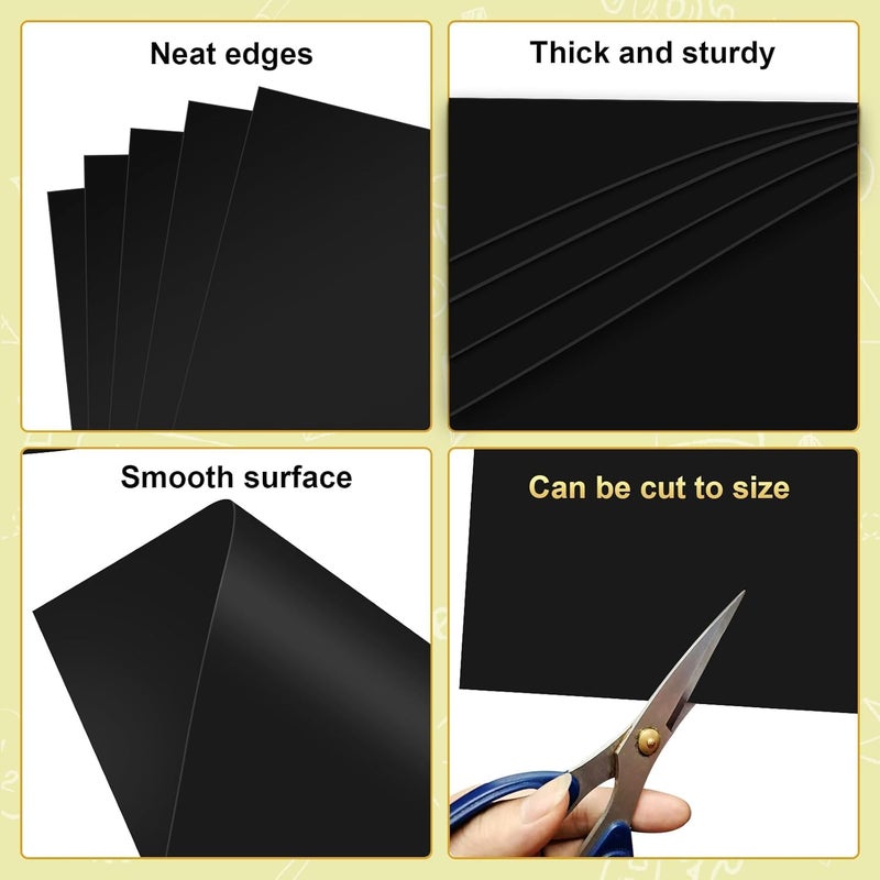 rookea 18 Pcs Black Poster Board Paper 11x14, ROOKEA Vision Boards Posterboard Bulk for School Projects Classroom Arts Craft Presentations Drawing Scrapbooking Blank Graphic Display - Image 3