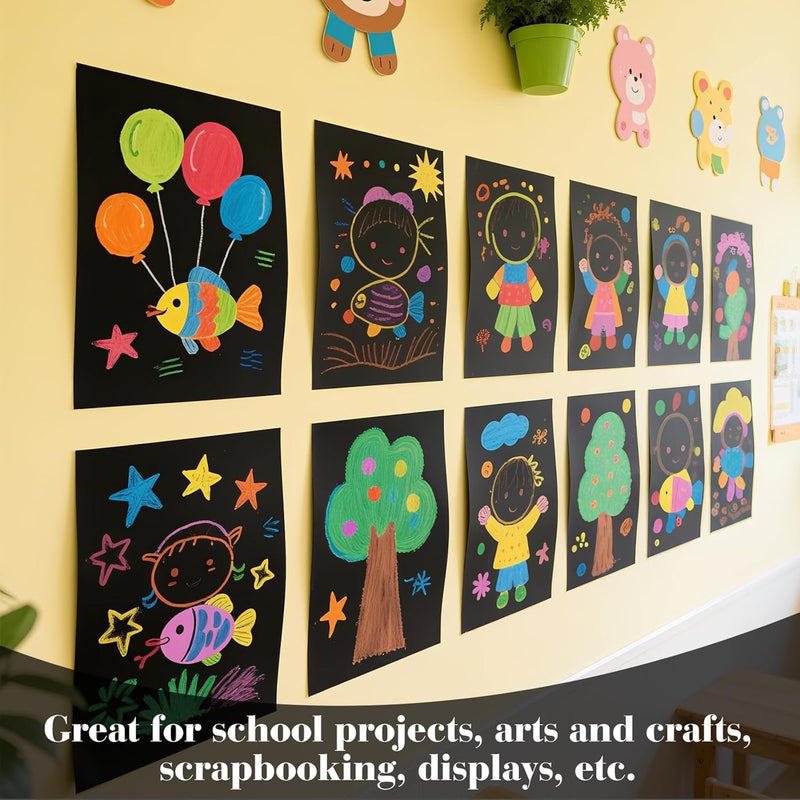 rookea 18 Pcs Black Poster Board Paper 11x14, ROOKEA Vision Boards Posterboard Bulk for School Projects Classroom Arts Craft Presentations Drawing Scrapbooking Blank Graphic Display - Image 2