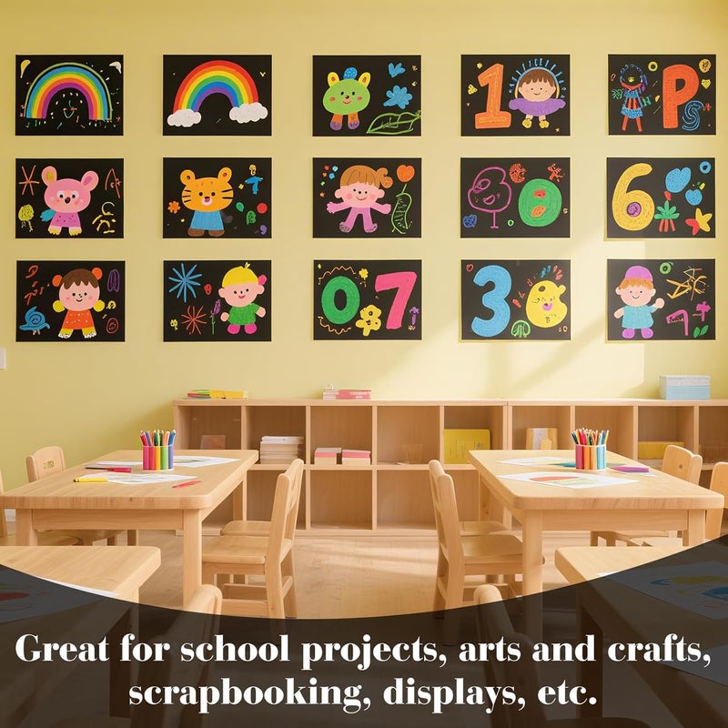 rookea 18 Pcs Black Poster Board Paper 11x14, ROOKEA Vision Boards Posterboard Bulk for School Projects Classroom Arts Craft Presentations Drawing Scrapbooking Blank Graphic Display - Image 4