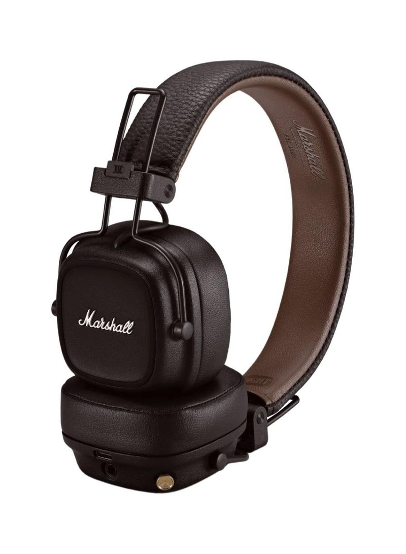 Major IV Foldable Bluetooth Wired/Wireless 80+ Hours of Playtime Headphones Brown - Image 1