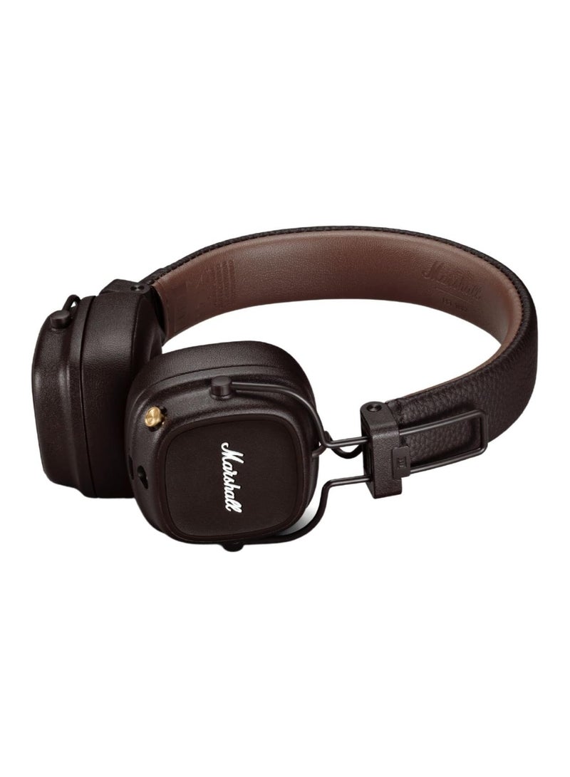 Major IV Foldable Bluetooth Wired/Wireless 80+ Hours of Playtime Headphones Brown - Image 3