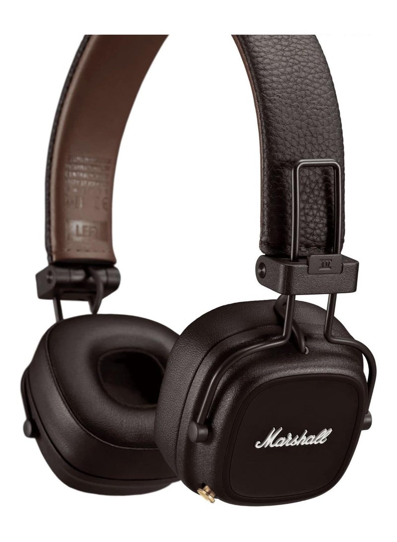 Major IV Foldable Bluetooth Wired/Wireless 80+ Hours of Playtime Headphones Brown - Image 4