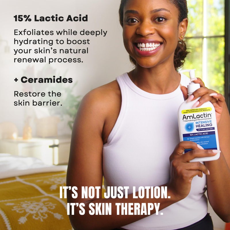 AmLactin Intensive Healing Body Lotion - Therapeutic Lotion for Extremely Dry Skin - No-Scrub Exfoliator with 15% Lactic Acid AHA and Ceramides, 7.9 oz (Pack of 2) (Packaging May Vary) - Image 3