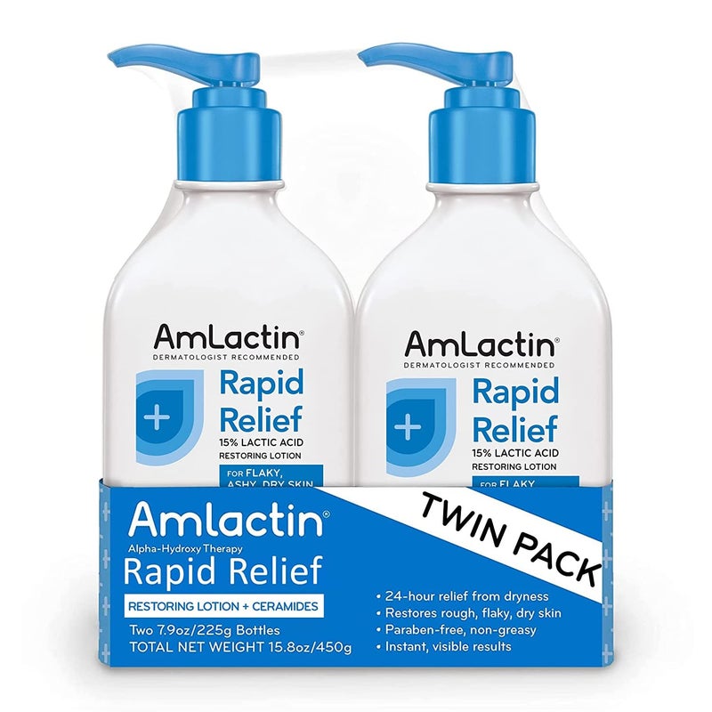 AmLactin Intensive Healing Body Lotion - Therapeutic Lotion for Extremely Dry Skin - No-Scrub Exfoliator with 15% Lactic Acid AHA and Ceramides, 7.9 oz (Pack of 2) (Packaging May Vary) - Image 1