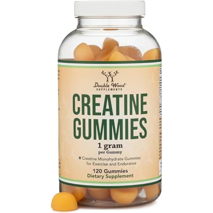 Double Wood Supplements Creatine Monohydrate Gummies - 1g per Serving, 120 Count - No Fillers, Vegan Safe, Non-GMO, Gluten Free by Double Wood - Image 1