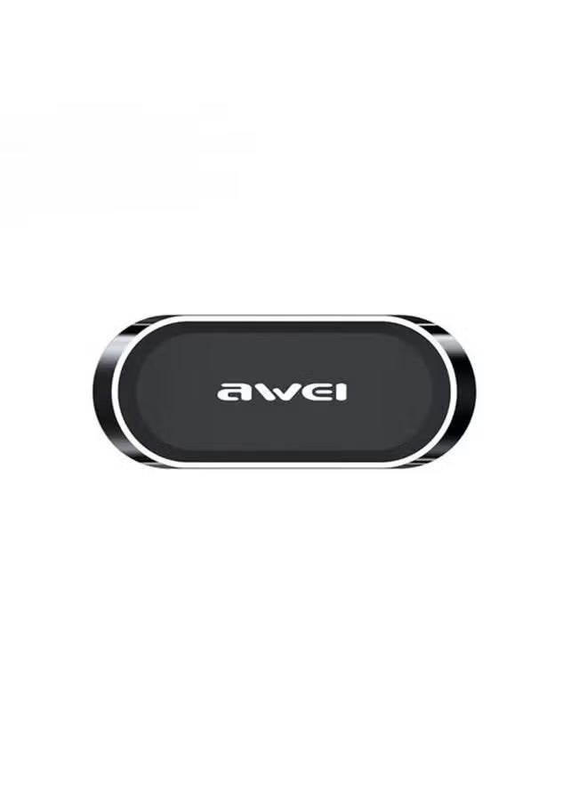 Awei Magnetic Mini Car Holder, Metal Grey - X20 Black - Image 2