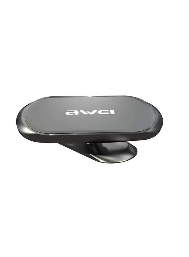 Awei Magnetic Mini Car Holder, Metal Grey - X20 Black - Image 1