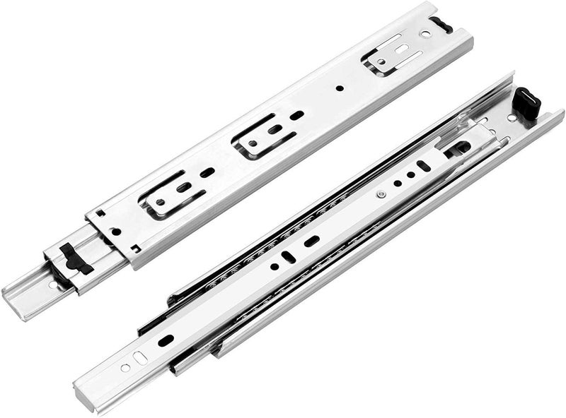 B BOSS Mild Steel Heavy Duty Ball Bearing Drawer Channel – 45kg Load Capacity, 100% Extension – Smooth Sliding Telescopic Channel for Wooden & Metal Drawers, Cabinets, Wardrobes (Silver, 10 inch) - Image 1