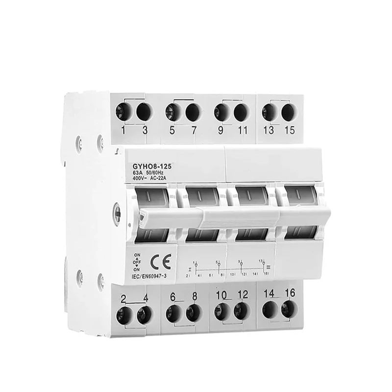 مفتاح نقل يدوي مزدوج الطاقة 4P 100A قاطع دائرة معياري للتحويل والعزل - Image 3