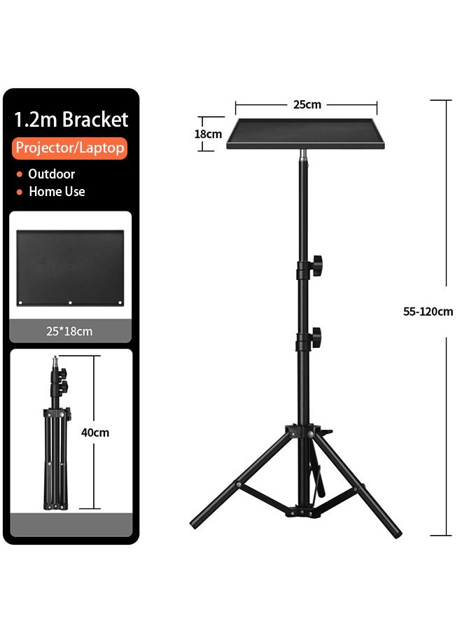 Projector Stand,Portable DJ Laptop Stand,Adjustable Height 55 to 120 CM,High Folding Floor Tripod for Indoor and Outdoor Use