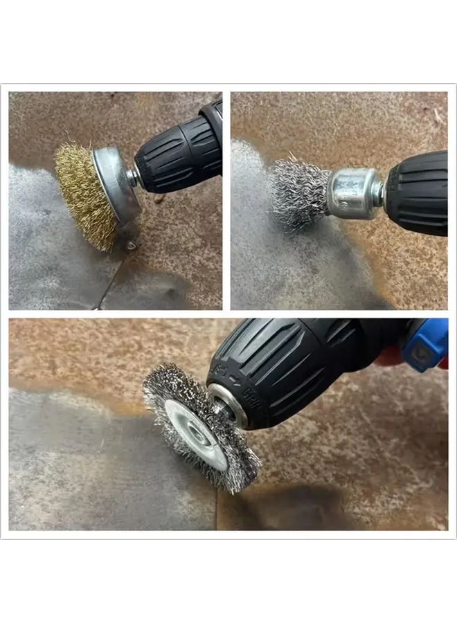 6pcs Carbon Steel Wire Wheel Brush Set With 1 4 Inch Hex Shank For Removing Rust - Image 5