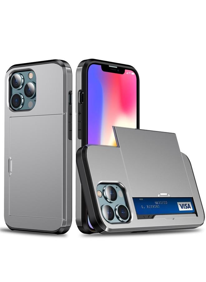 erorex Case For iPhone 13 Shockproof Armor Protective Case with Slide Card Slot - Image 1