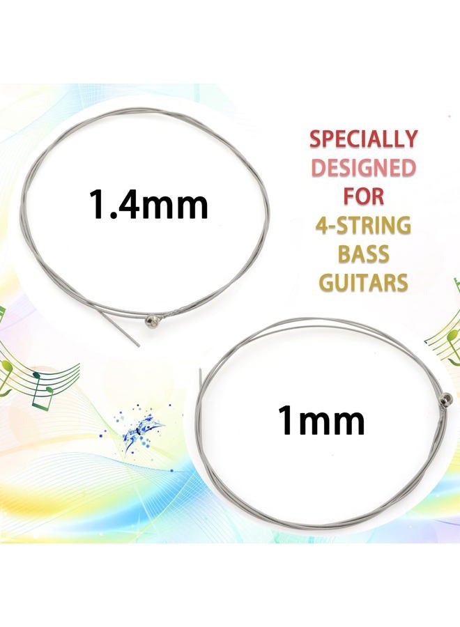 CashBeat Stainless Steel 4 String Bass Guitar Strings, Electric Bass 4 Strings Replacement Set with Small Ball Ends, Compatible with Acoustic Bass, 4 String Bass Instrument Accessories - Image 3