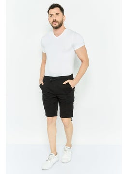 Threadbare Men Plain Cargo Shorts, Black  - Image 2
