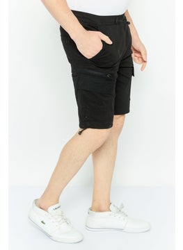 Threadbare Men Plain Cargo Shorts, Black  - Image 3