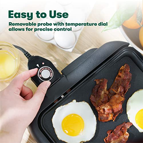 bella Electric Griddle with Warming Tray - Smokeless Indoor Grill, Nonstick Surface, Adjustable Temperature & Cool-touch Handles, 10" x 18", Copper/Black - Image 5