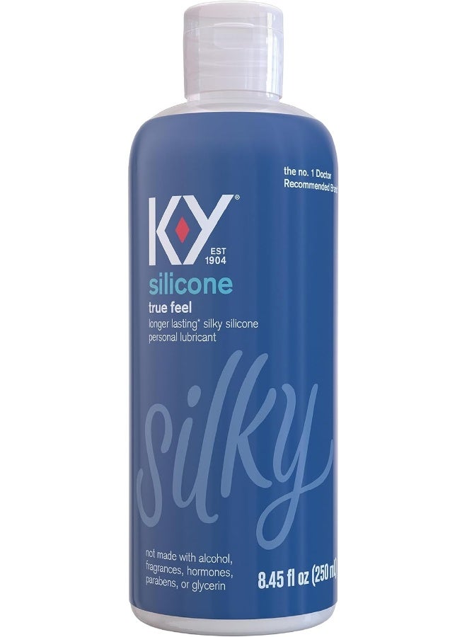 كيه - واي Lube True Feel 8.45 floz، زيت تشحيم شخصي للأزواج البالغين والرجال والنساء، مرطب، خالٍ من الهرمونات والبارابين، فاخر، متوافق مع الواقي الذكري المصنوع من اللاتكس - Image 1