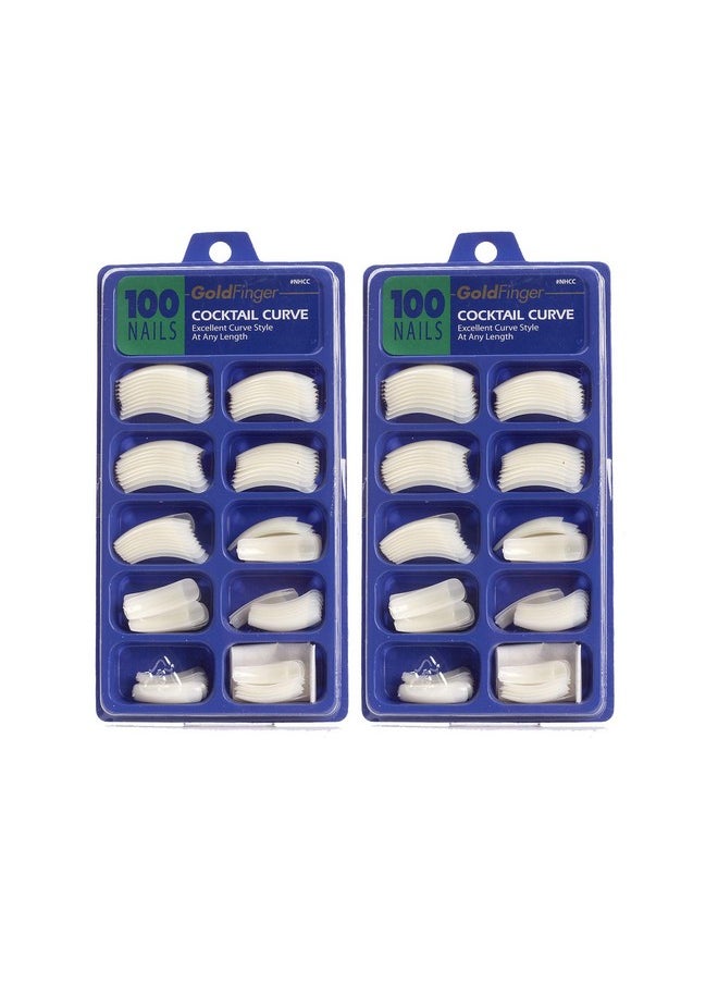 Goldfinger Gold Finger 100 Acrylic Plain Nails (2 Pack Cocktail Curve)  - Image 1