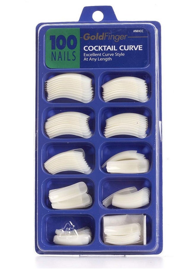 Goldfinger Gold Finger 100 Acrylic Plain Nails (2 Pack Cocktail Curve)  - Image 2