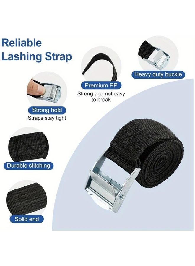 10pcs Short Tie Down Straps Quick Release Buckles 25mm x 39.37inch Adjustable Cargo Straps - Image 2