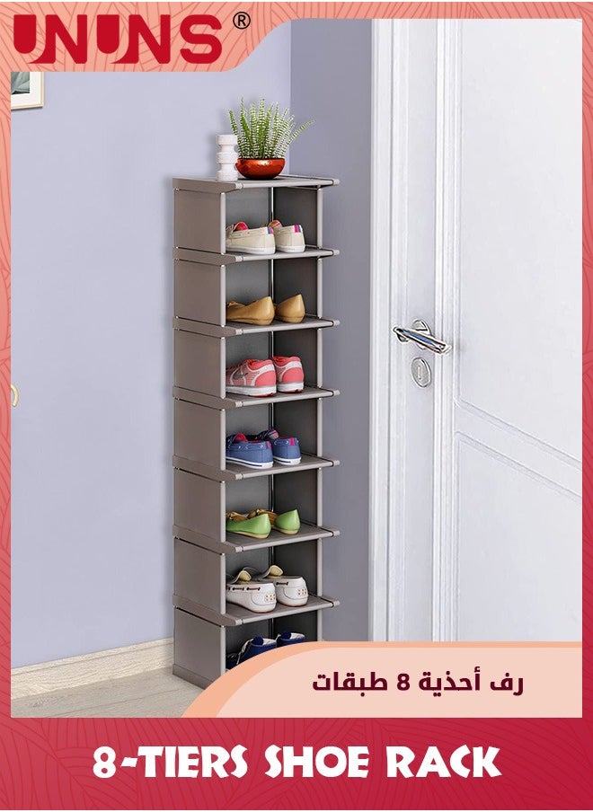 8-Tier Shoe Rack,Vertical Corner Space Saving Shoe Storage Organizer,Free Standing Expandable Shoe Rack For Entryway,Bedroom Closet Small Spaces