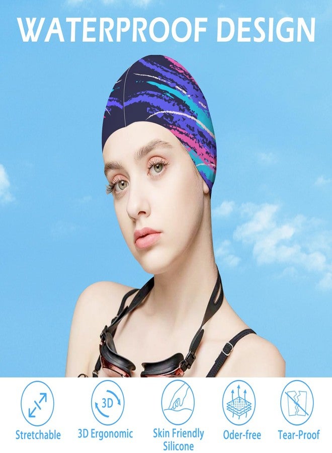 Ausletie Swim Cap for Women Adult, Silicone Swimming Waterproof Bathing Cap Swimming Hat for Long Hair to Keep Hair Dry - Image 2