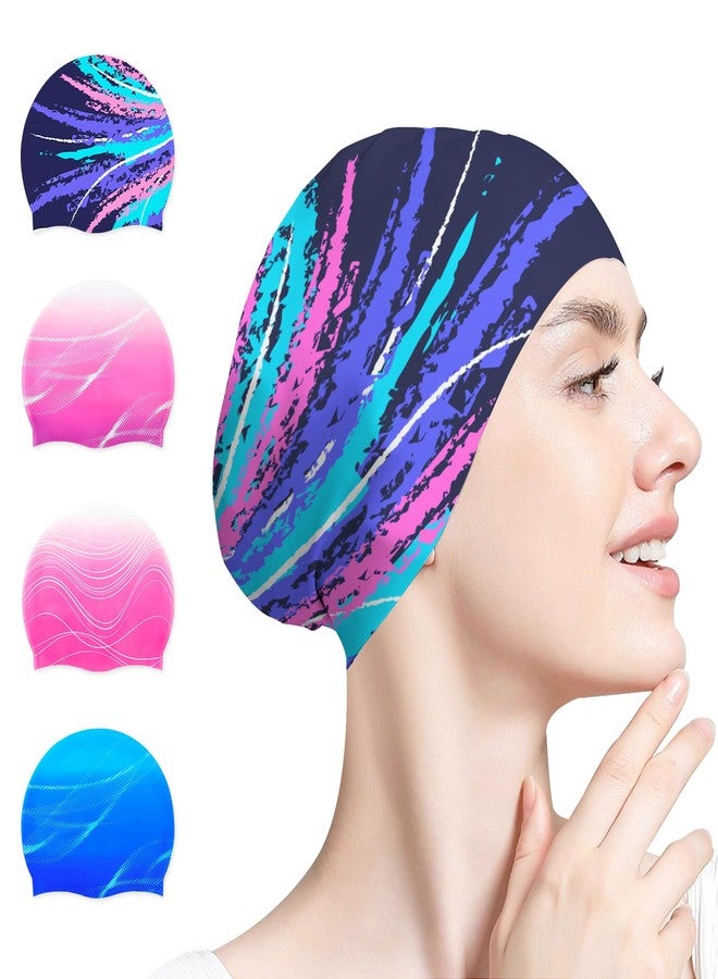 Ausletie Swim Cap for Women Adult, Silicone Swimming Waterproof Bathing Cap Swimming Hat for Long Hair to Keep Hair Dry - Image 1