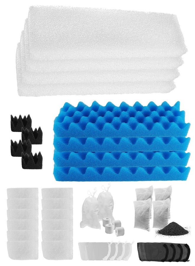 GUXPCH 38 Pack Aquarium Filter Media Kit Fit for 406 407 Canister Filters, Includes Water Polishing Pad, Bio Foam Pad, Foam Blocks, Ceramic Rings, Activated Carbon, Filter Mesh Bag - Image 1