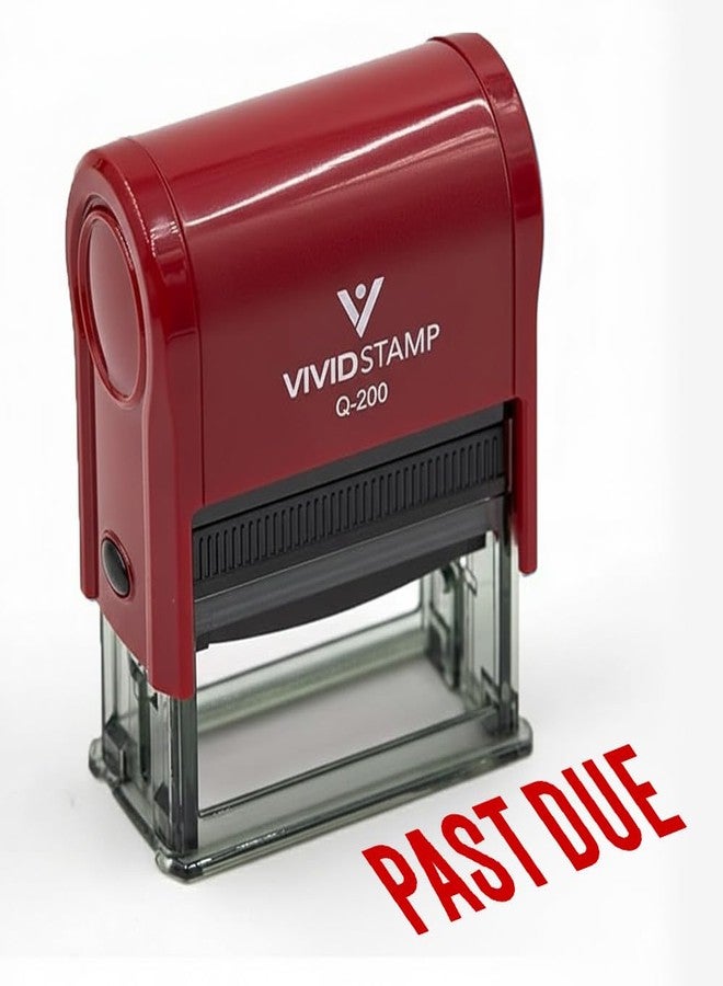 Vivid Stamp Classic Past Due Self Inking Rubber Stamp Combo with Refill (Red Ink) - X-Large - Image 2