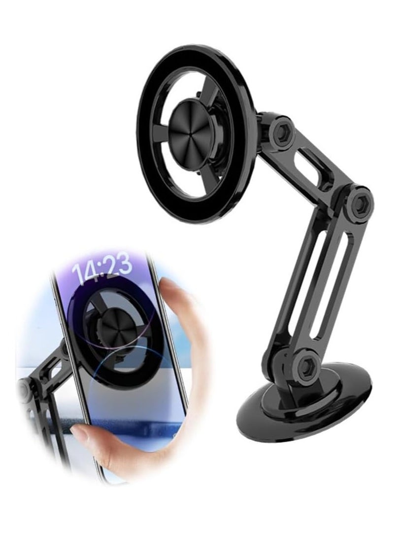 Denx Phone Holder 360 Car Magic Mount Magnetic Suction Hands Free Phone Holder Car Mount with Metal Ring (Black)  - Image 5