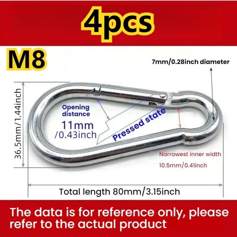 Set M10 4Pcs Heavy Duty Spring Quick Link for Hammock Camping Fishing - Image 5